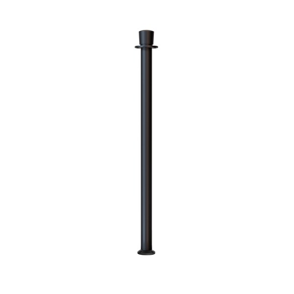 Montour Line Stanchion Post and Rope Fixed Base Black Post Crown Top SP400F-CN-BK - main